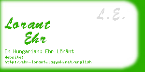 lorant ehr business card