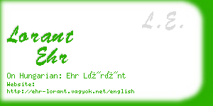 lorant ehr business card